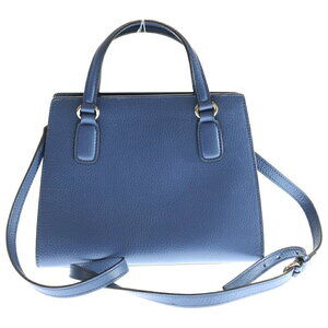 Gucci Soho Handbag Bag Shoulder Blue Leather Tote Interlocking GG